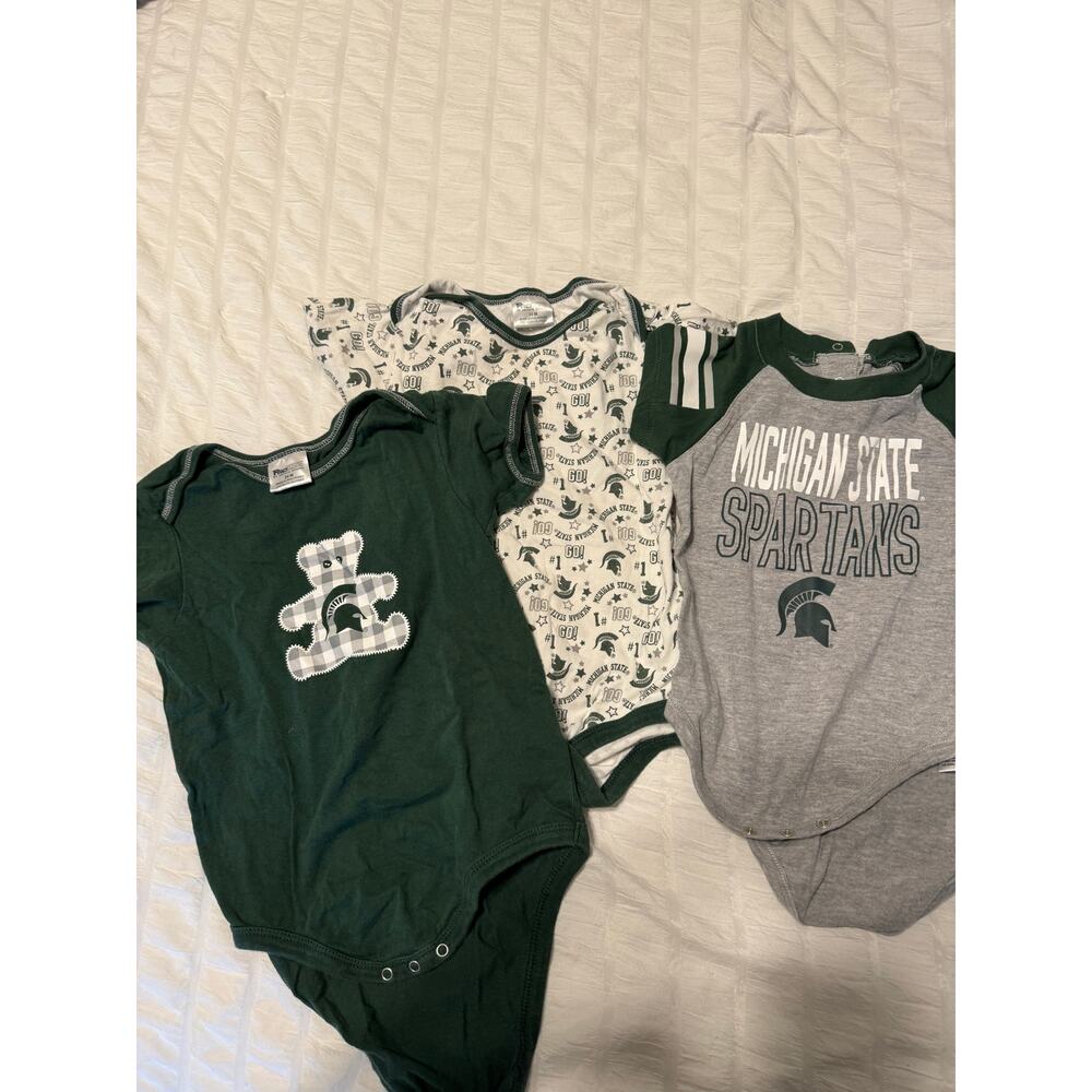Michigan State University Spartans Onesies Baby Outfit Football Sz: 18 24 month